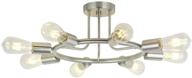 bonlicht 8-light sputnik chandelier: industrial vintage brushed nickel ceiling light fixture for kitchen living room dining room bed room hallway логотип