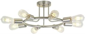 img 3 attached to BONLICHT 8-Light Sputnik Chandelier: Industrial Vintage Brushed Nickel Ceiling Light Fixture for Kitchen Living Room Dining Room Bed Room Hallway