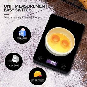 img 3 attached to Waterproof Digital Kitchen Food Scale for Baking, Weight Loss, Grams and Ounces - 33lb Capacity, LCD Display (Black)