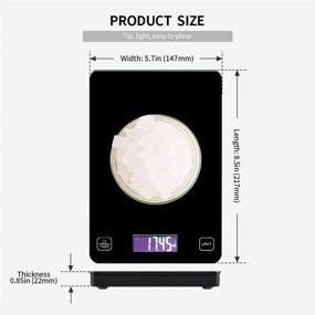 img 2 attached to Waterproof Digital Kitchen Food Scale for Baking, Weight Loss, Grams and Ounces - 33lb Capacity, LCD Display (Black)