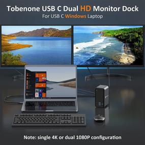 img 4 attached to 💻 Laptop Docking Station Dual Monitor USB C for Windows Laptops - 16-in-2 USB C Dock with Dual HDMI, VGA, 6 USB, 60W Charging, SD TF Slot, RJ45, Audio/Mic - Compatible with USB C Windows Laptops