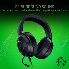 img 2 attached to 🎧 Razer Kraken X Ultralight Gaming Headset: 7.1 Surround Sound - Lightweight Aluminum Frame - Bendable Cardioid Microphone - for PC, PlayStation, Xbox, Nintendo Switch, Mobile - Black