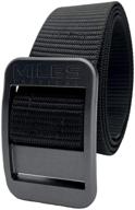 🔒 miles tactical mens nylon belt: top-grade aluminum metal buckle & no-slip design for maximum security logo