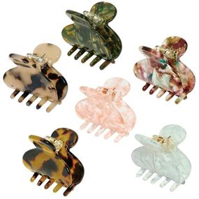 img 4 attached to Tortoise Barrettes Acrylic No Slip Assorted