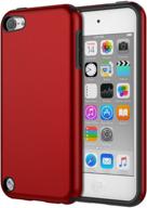 moko 2-in-1 shock absorbing tpu bumper case - red, compatible with ipod touch 2019 released ipod touch 7/6/5, ultra slim & protective logo