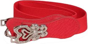 img 2 attached to Modeway Women's Elastic Stretch Belt - Adjustable 30-33 Inches - Fashionable Women's Accessories