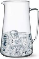 🥛 simax clear glass pitcher for cold beverages - dishwasher safe, angled cylinder design, 2.5 quart capacity, premium glassware logo