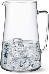 img 4 attached to 🥛 Simax Clear Glass Pitcher for Cold Beverages - Dishwasher Safe, Angled Cylinder Design, 2.5 Quart Capacity, Premium Glassware