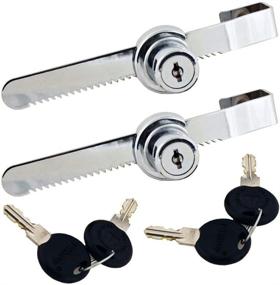 img 4 attached to 🔒 WOOCH Sliding Glass Door Ratchet Locks with Chrome Finish, Keyed Alike for Showcase Display - 2 Pack