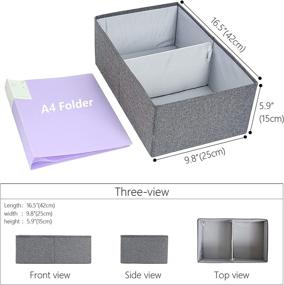 img 3 attached to Efficient Drawer Organization with 2 PCS Drawer Organizer Cubes: Ideal Storage Baskets for Bedroom, Living Room, Shelves, Closet - Black Gray