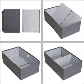 img 2 attached to Efficient Drawer Organization with 2 PCS Drawer Organizer Cubes: Ideal Storage Baskets for Bedroom, Living Room, Shelves, Closet - Black Gray