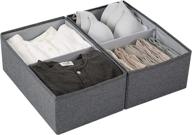 efficient drawer organization with 2 pcs drawer organizer cubes: ideal storage baskets for bedroom, living room, shelves, closet - black gray логотип