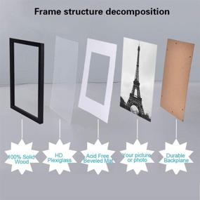 img 1 attached to Premium 12x12 Picture Frame Set: Black Frame with Mat to 8x8 - Ideal for Wall Mount or Table Top - Pack of 4