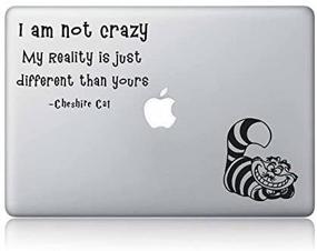 img 2 attached to 🐈 The Cheshire Cat Quote - Alice in Wonderland Vinyl Sticker Decal for Apple Macbook Laptop