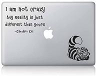🐈 the cheshire cat quote - alice in wonderland vinyl sticker decal for apple macbook laptop logo