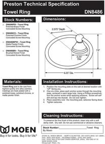 img 1 attached to 🛁 Moen DN8486CH Кольцо для руковой полотенцехранительницы коллекции Preston: Стильный хромированный аксессуар для ванной комнаты.