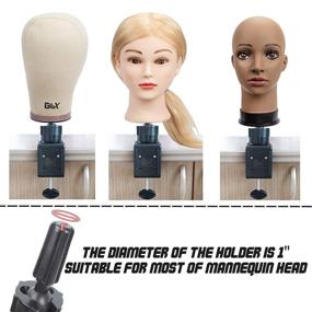 img 2 attached to 🦄 GEX Iron Wig C Clamp Stand: Premium Holder for Canvas Block Head Mannequin, Ideal for Training, Practice, and Wig Styling Display