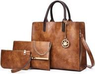 handle handbags leather satchel shoulder logo