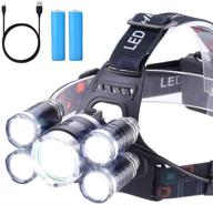 💡 12000 lumen ultra bright cree led headlamp: rechargeable, waterproof headlamps for camping, hiking, hunting логотип