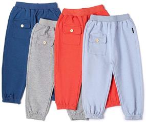 img 3 attached to 👶 Fruitsunchen Toddler Jogger Elastic Sweatpants: Stylish Boys' Clothing to Keep them Comfy and Active!