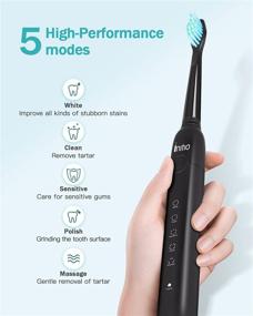 img 3 attached to 💫 Initio Electric Toothbrush: 5 Modes, Smart Timer, 8 Brush Heads, Travel Case – Rechargeable Whitening Oral Care