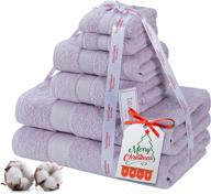 🛁 premium 6 piece luxury towel set in lilac - 100% turkish cotton, thick, super soft, highly absorbent, quick dry - ideal for bathroom & kitchen (2 bath towels, 2 hand towels, 2 washcloths) logo