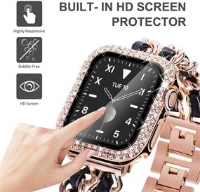 img 1 attached to Крышка для часов KADES Bling с защитным стеклом для Apple Watch 38 мм 40 мм 42 мм 44 мм, серия IWatch SE 6 5 4 3 2 1 (аксессуары и запчасти 38 мм)