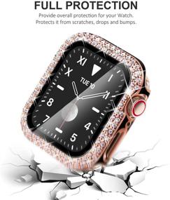 img 2 attached to Крышка для часов KADES Bling с защитным стеклом для Apple Watch 38 мм 40 мм 42 мм 44 мм, серия IWatch SE 6 5 4 3 2 1 (аксессуары и запчасти 38 мм)