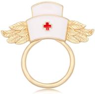 🩺 stylish white enamel nurse hat with wings brooch: magnetic eyeglass holder & perfect nurse gift by manzhen logo