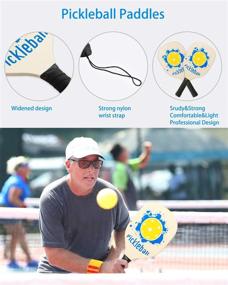 img 1 attached to Ackitry 4 Wood Pickleball Paddles Set with Carry Backpack, 6 Indoor/Outdoor Pickleballs, 9-Ply Basswood Rackets - Ergonomic Cushion Grip Included