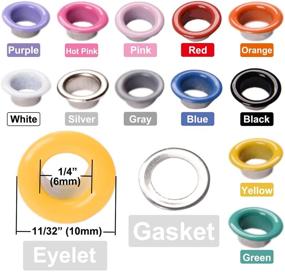 img 3 attached to Hotetey 1/4 Inch Grommet Tool Kit: 360 Sets Multi-Color Metal Grommet Eyelets with Installation Tools in 12 Vibrant Colors