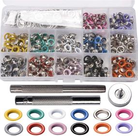 img 4 attached to Hotetey 1/4 Inch Grommet Tool Kit: 360 Sets Multi-Color Metal Grommet Eyelets with Installation Tools in 12 Vibrant Colors