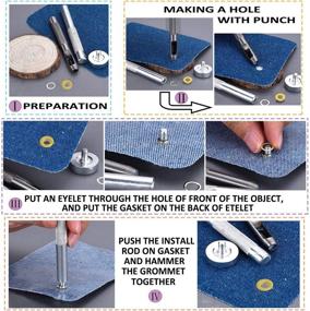 img 1 attached to Hotetey 1/4 Inch Grommet Tool Kit: 360 Sets Multi-Color Metal Grommet Eyelets with Installation Tools in 12 Vibrant Colors