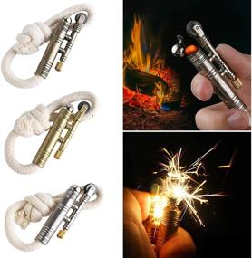 img 3 attached to 🔥 3PCS Windproof Rope Lighter: Vintage WWII Style, Portable Survival Lighter for Outdoor Camping - No Kerosene/Gas Needed. Perfect Army Navy Gift Set (Bronze, Silver, Gold)