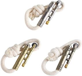 img 4 attached to 🔥 3PCS Windproof Rope Lighter: Vintage WWII Style, Portable Survival Lighter for Outdoor Camping - No Kerosene/Gas Needed. Perfect Army Navy Gift Set (Bronze, Silver, Gold)