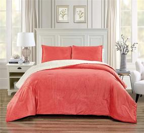 img 4 attached to GrandLinen Micromink Comforter Borrego Backing Bedding for Comforters & Sets