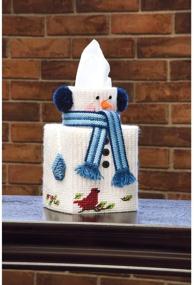 img 1 attached to Mary Maxim Snowman Plastic Canvas Tissue Box Kit, 5&#34; – Delightful Holiday Decorative Crafts