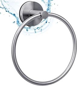 img 4 attached to 🧼 Powerful Vacuum Suction Cup Towel Ring for Kitchen, Bathroom, Shower - Removable Stainless Steel Holder (Brushed, DGYB)