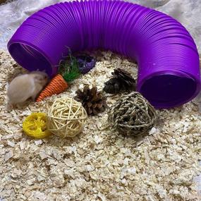 img 1 attached to 🐹 Foldable Hamster Fun Tunnel: Interactive Plastic Tube Toy for Small Animals - Ideal for Guinea Pigs, Gerbils, Rats, Mice, Ferrets, and More!