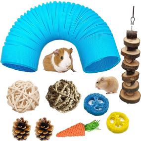 img 4 attached to 🐹 Foldable Hamster Fun Tunnel: Interactive Plastic Tube Toy for Small Animals - Ideal for Guinea Pigs, Gerbils, Rats, Mice, Ferrets, and More!
