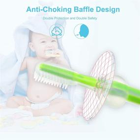 img 2 attached to 👶 4-Pack Silicone Baby Toothbrushes - AVHzY Infant Training Brush Set, Extra Soft/Tough Bristles, 100% Food Grade, BPA/PVC/Phthalate Free, Anti-Choking/Anti-Fall Design