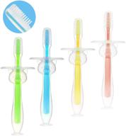 👶 4-pack silicone baby toothbrushes - avhzy infant training brush set, extra soft/tough bristles, 100% food grade, bpa/pvc/phthalate free, anti-choking/anti-fall design logo