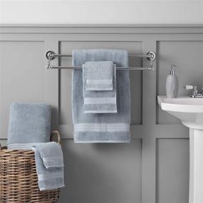 img 2 attached to 🛀 Welhome Cotton Rayon from Bamboo Bath Towel (Dusty Blue) - Set of 6 - Soft and Fluffy - Highly Absorbent - Fade Resistant - Durable - Machine Washable - 2 Bath Towels - 2 Hand Towels - 2 Wash Towels