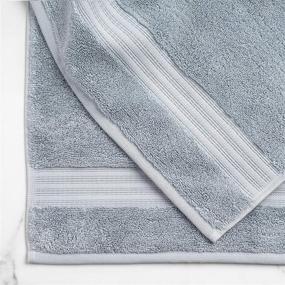 img 1 attached to 🛀 Welhome Cotton Rayon from Bamboo Bath Towel (Dusty Blue) - Set of 6 - Soft and Fluffy - Highly Absorbent - Fade Resistant - Durable - Machine Washable - 2 Bath Towels - 2 Hand Towels - 2 Wash Towels