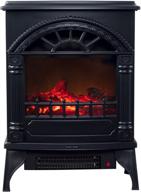 🔥 northwest 80-wsd012 electric space heater - freestanding fireplace with faux log and flame effect for living room, bedroom, and kitchen (black), (l) 10”x (w) 16.5”x (h) 21.5 logo
