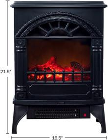 img 2 attached to 🔥 Northwest 80-WSD012 Electric Space Heater - Freestanding Fireplace with Faux Log and Flame Effect for Living Room, Bedroom, and Kitchen (Black), (L) 10”x (W) 16.5”x (H) 21.5