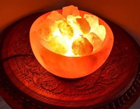 img 2 attached to 🔥 Enhance Your Space with Whiteswade Himalayan Salt Lamp Signature 'Rumeisa Firebowl' - Featuring Authentic Himalayan Crystal Rock, Salt Chips, UL-Approved Dimmer Switch and Bulb. Perfect Gift Idea and Popular Feng Shui Decor.