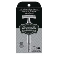 wilkinson sword double edge razor for men: 5 refillable blades for a superior shave logo