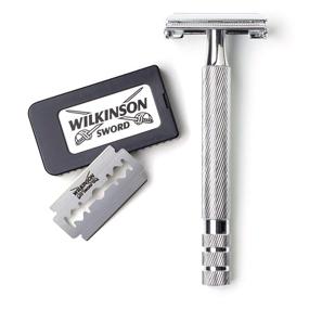 img 3 attached to Wilkinson Sword Double Edge Razor for Men: 5 Refillable Blades for a Superior Shave