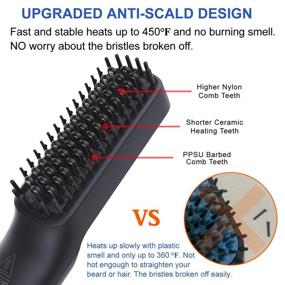 img 1 attached to Ultimate Beard Grooming Set: Heated Beard Straightener Brush with Growth Oil - Perfect Gifts for Men